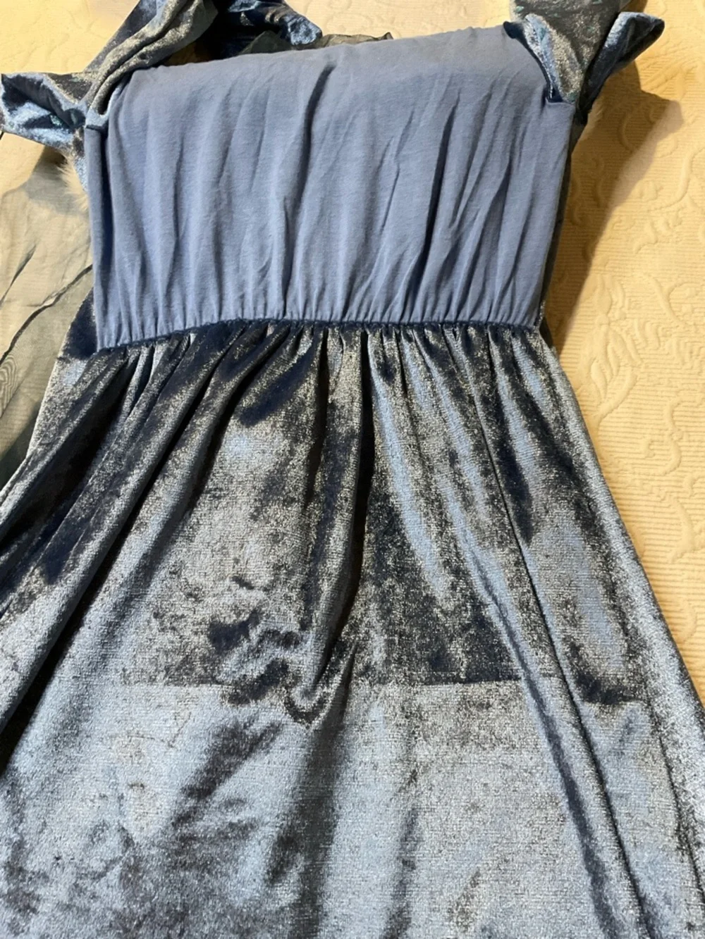 Frozen Princess Elsa Winter Princess Dress with Faux Fur Collar.